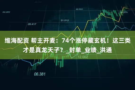 维海配资 帮主开麦：74个涨停藏玄机！这三类才是真龙天子？_封单_业绩_洪通